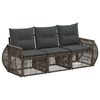 vidaXL Conjunto de sof&aacute;s de jard&iacute;n 3 uds. Gris y Gris Oscuro