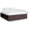 vidaXL Cama sin colch&oacute;n de tela marr&oacute;n oscuro 180x200 cm