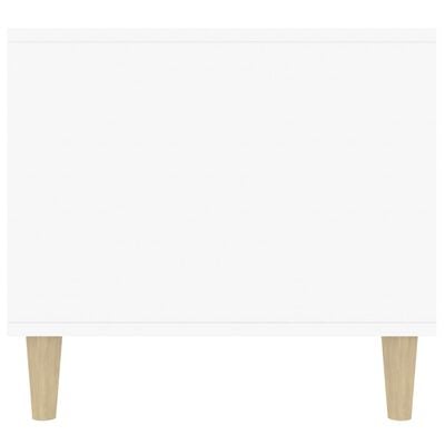 vidaXL Mesa de centro madera contrachapada blanco brillo 90x49x45 cm