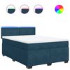 vidaXL Cama box spring con colch&oacute;n terciopelo azul 160x200 cm