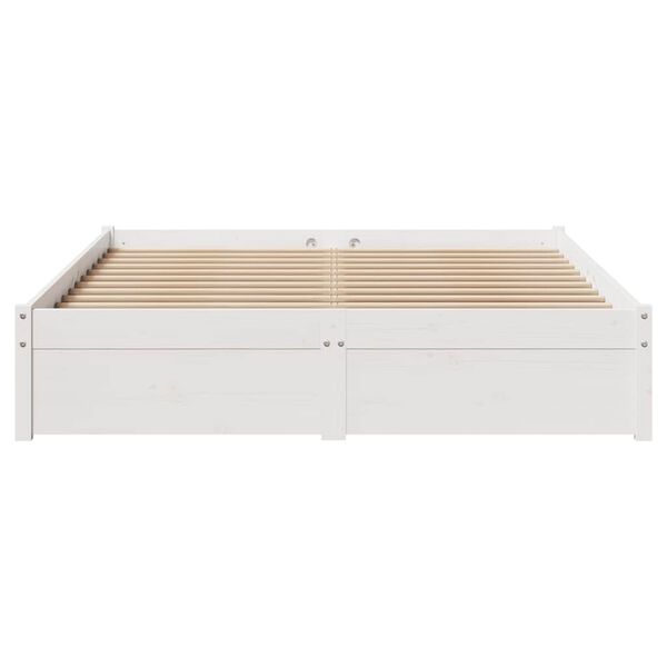 vidaXL Estructura de cama sin colch&oacute;n madera maciza blanca 120x190 cm