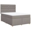 vidaXL Cama box spring con colch&oacute;n tela gris taupe 140x190 cm