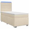 vidaXL Cama box spring con colch&oacute;n Crema 100 x 200 cm Tela