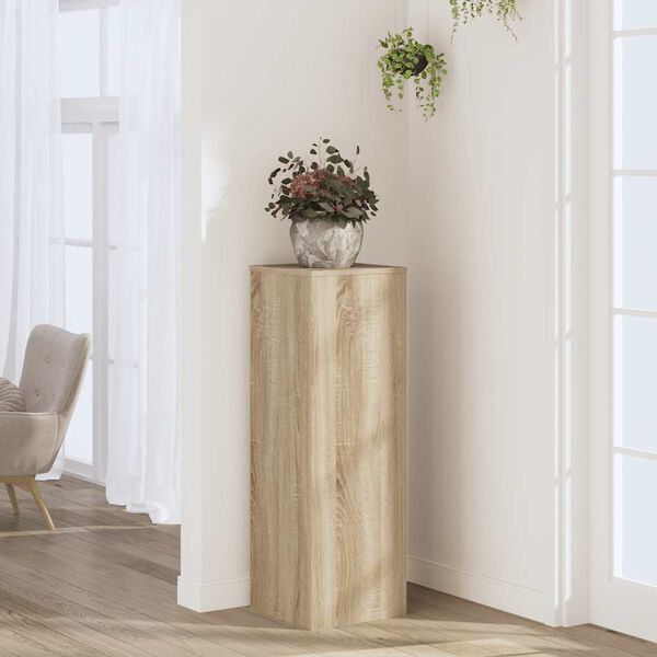 vidaXL Soportes de plantas madera ingenier&iacute;a roble Sonoma 33x33x100 cm
