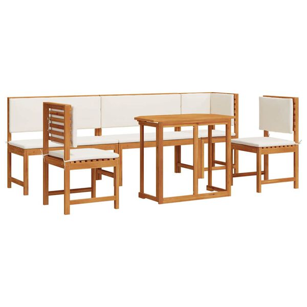 vidaXL Juego Bistro de Jard&iacute;n 6 pcs Marr&oacute;n Madera de Acacia S&oacute;lida