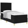 vidaXL Cama tipo Box Spring con colch&oacute;n Negro 90 x 190 cm tela