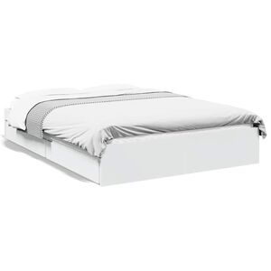 vidaXL Cama con cajones madera de ingenier&iacute;a blanco 120x200 cm