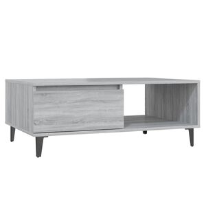 vidaXL Mesa de centro madera de ingenier&iacute;a gris Sonoma 90x60x35 cm