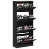 vidaXL Mueble zapatero con 4 cajones abatibles negro 80x34x187,5 cm