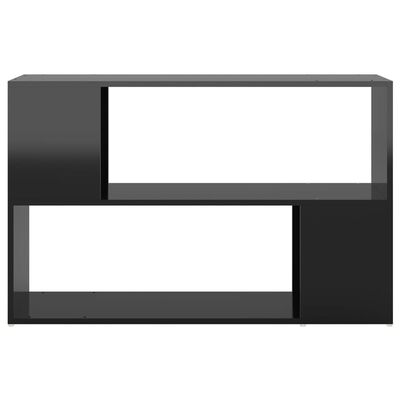 vidaXL Librería de madera contrachapada negro brillante 100x24x63 cm