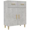 vidaXL Aparador de madera contrachapada gris hormig&oacute;n 69,5x34x89 cm