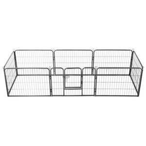 vidaXL Corral para perros 8 paneles de acero 60x80 cm negro