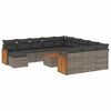 vidaXL Set sof&aacute;s de jard&iacute;n con cojines 13 piezas rat&aacute;n sint&eacute;tico gris