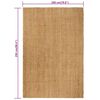 vidaXL Alfombra rectangular yute natural 180x250 cm
