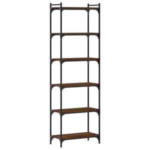 vidaXL Librer&iacute;a 6 estantes madera ingenier&iacute;a roble marr&oacute;n 60x30x188 cm