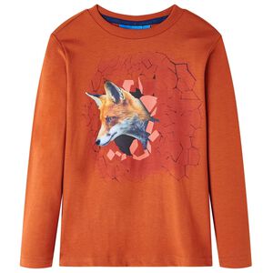 Camiseta infantil de manga larga color teja claro 92