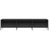 vidaXL Mueble para TV acero laminado en fr&iacute;o negro 202x39x43,5 cm