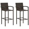 vidaXL Taburetes de cocina 2 unidades rat&aacute;n sint&eacute;tico marr&oacute;n