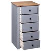 vidaXL Aparador de madera maciza pino estilo Panamá gris 46x40x89 cm
