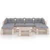 vidaXL Muebles de jard&iacute;n de palets 7 pzas y cojines madera de pino