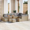vidaXL Conjunto de sof&aacute;s de jard&iacute;n con coj&iacute;n 12 pcs Beige Polirat&aacute;n