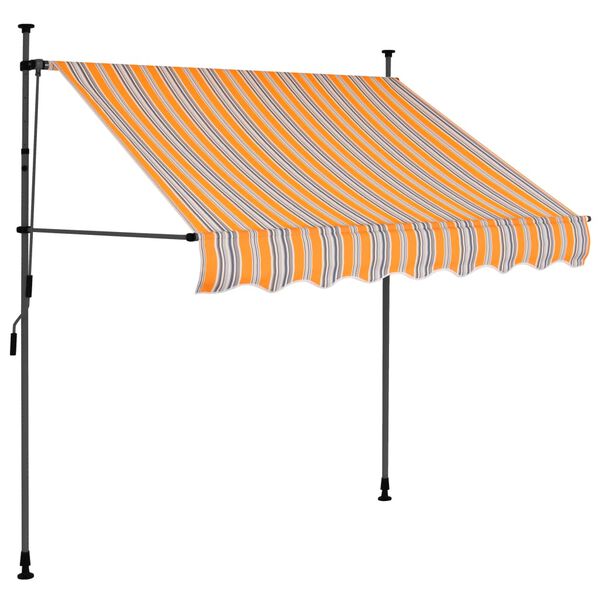 vidaXL Toldo manual retráctil con LED amarillo y azul 150 cm