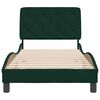 vidaXL Estructura de cama sin colch&oacute;n terciopelo verde oscuro 90x200cm