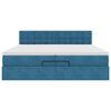 vidaXL Cama otomana con colchones y luces LED azul oscuro 200x200 cm