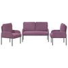 vidaXL Juegos de sof&aacute;s con coj&iacute;n 3 pcs Morado 115 x 56 x 80 cm