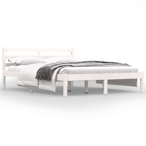 vidaXL Estructura de cama doble peque&ntilde;a sin colch&oacute;n blanco 120x190 cm