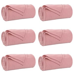 vidaXL Mantitas de Sof&aacute; 6 uds. Rosa 170 x 130 cm 1.86 kg Lana