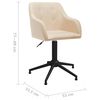 vidaXL Silla de oficina giratoria de tela color crema
