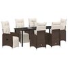 vidaXL Conjunto de Comedor de Jard&iacute;n 7 pcs Marr&oacute;n rat&aacute;n sint&eacute;tico