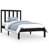 vidaXL Estructura de cama sin colch&oacute;n madera de pino negro 90x200 cm