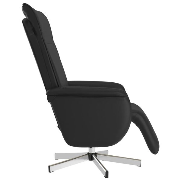 vidaXL Sill&oacute;n reclinable masaje con reposapi&eacute;s cuero sint&eacute;tico negro