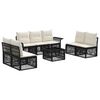 vidaXL Conjunto de sof&aacute;s de jard&iacute;n 8 uds. Negro rat&aacute;n sint&eacute;tico