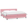 vidaXL Cama box spring con colchones terciopelo rosa 180x220 cm