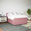 vidaXL Cama box spring con colch&oacute;n terciopelo rosa 140x190 cm