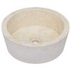 vidaXL Lavabo crema m&aacute;rmol &Oslash;40x15 cm