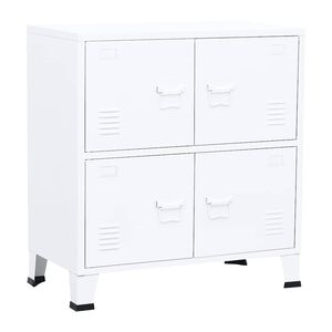vidaXL Ba&uacute;l de almacenaje industrial acero blanco 75x40x80 cm
