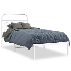 vidaXL Estructura cama sin colchón con cabecero metal blanco 80x200 cm