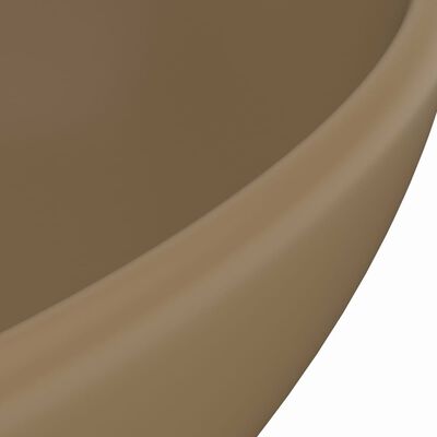 vidaXL Lavabo de lujo ovalado cerámica crema mate 40x33 cm