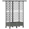 vidaXL Cama elevada con trellis y techo Gris Claro 124 x 40 x 127 cm