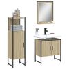 vidaXL Set de muebles de ba&ntilde;o 3 pzas madera contrachapada roble sonoma
