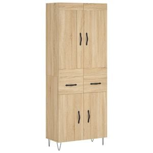 vidaXL Aparador alto madera contrachapada color roble 69,5x34x180 cm