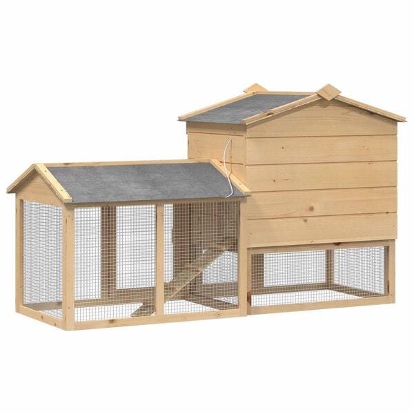 vidaXL Gallinero 2 pcs Marrón Madera de pino macizo