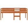 vidaXL Cama alta madera maciza de pino marr&oacute;n cera 80x200 cm