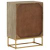 vidaXL Aparador de hierro y madera maciza de mango 55x30x76 cm
