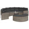 vidaXL Set de sofá de jardín semicircular 3 pzas ratán sintético gris
