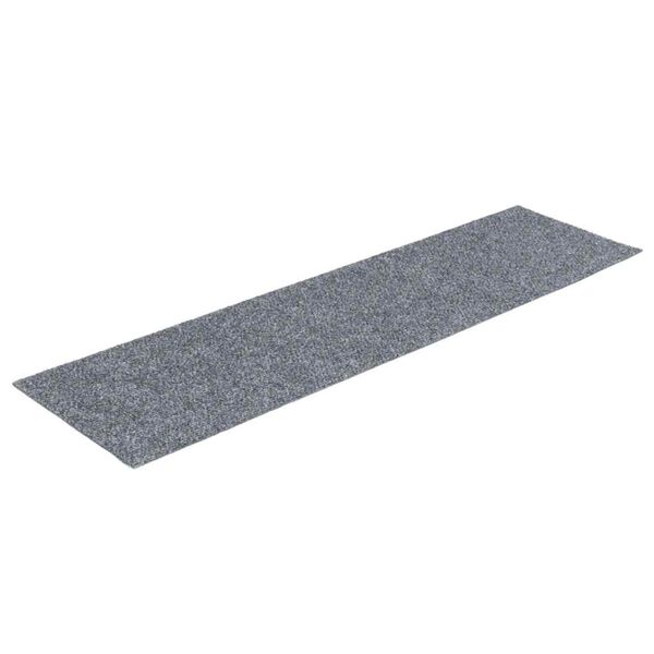 vidaXL Felpudos autoadhesivos para escaleras, 15 unidades, 76 x 20 cm, gris claro, rectangulares